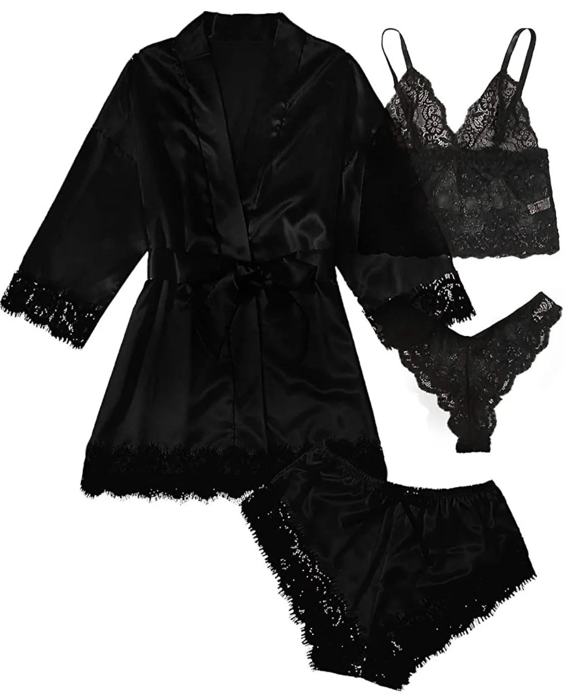 Ensemble Pyjama en Dentelle à Bretelles Sexy