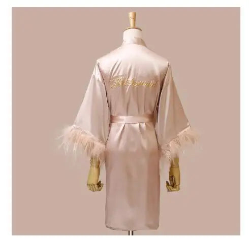 Peignoir en Satin Col en V