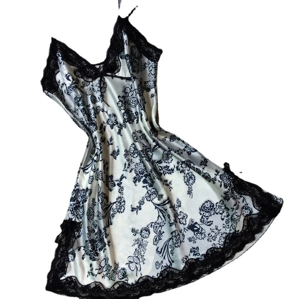 Ensemble Pyjama en Satin Col en V Sexy