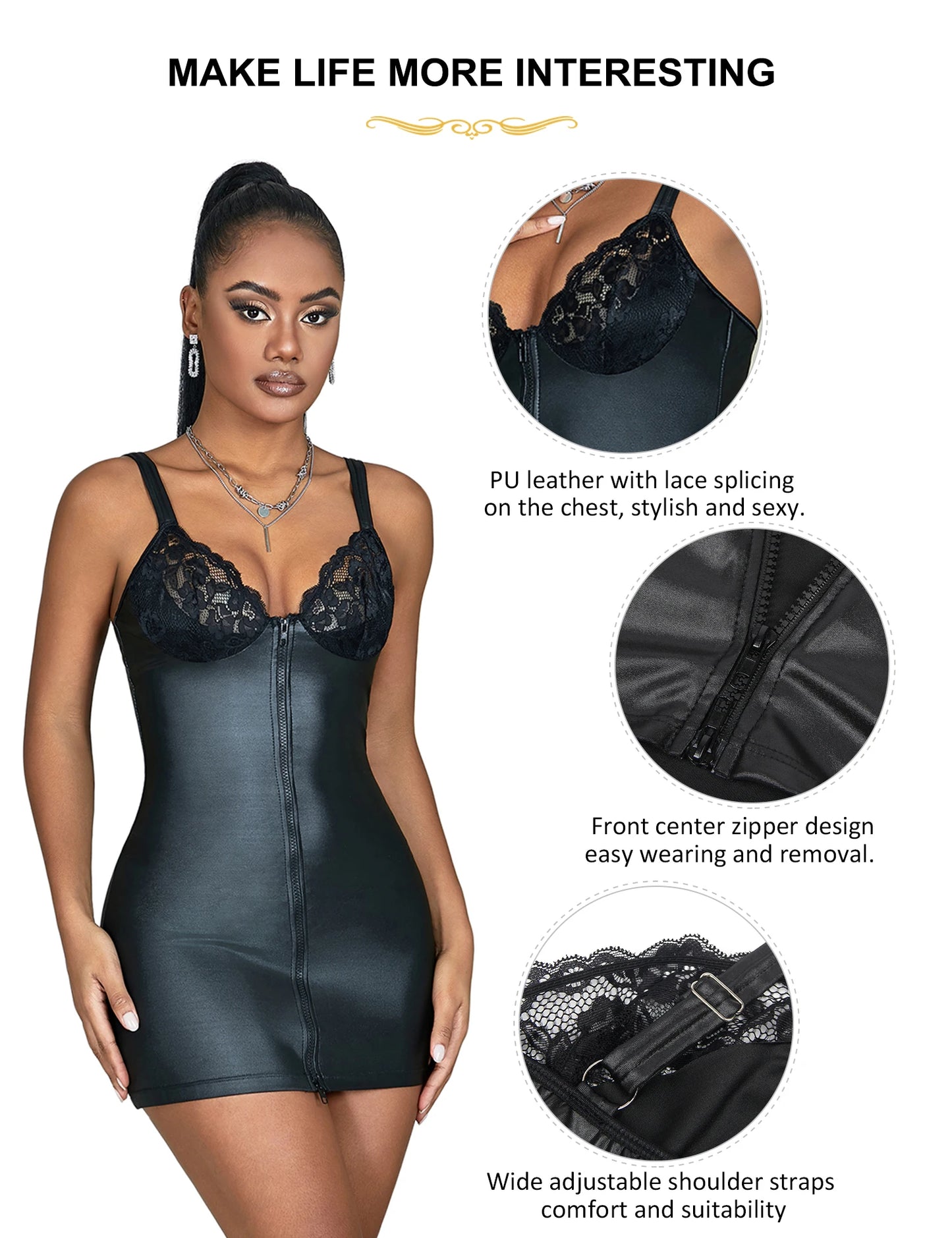 Nuisette en Dentelle Noire