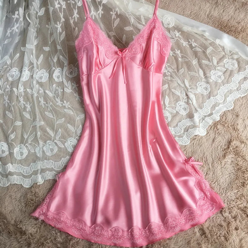 Ensemble Pyjama en Satin Col en V Sexy