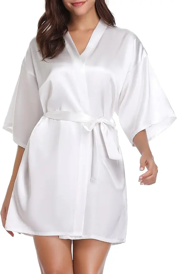 Peignoir en Satin de Mariée