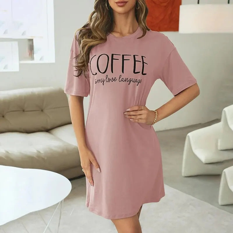 Chemise de Nuit en Soie Manches Courtes