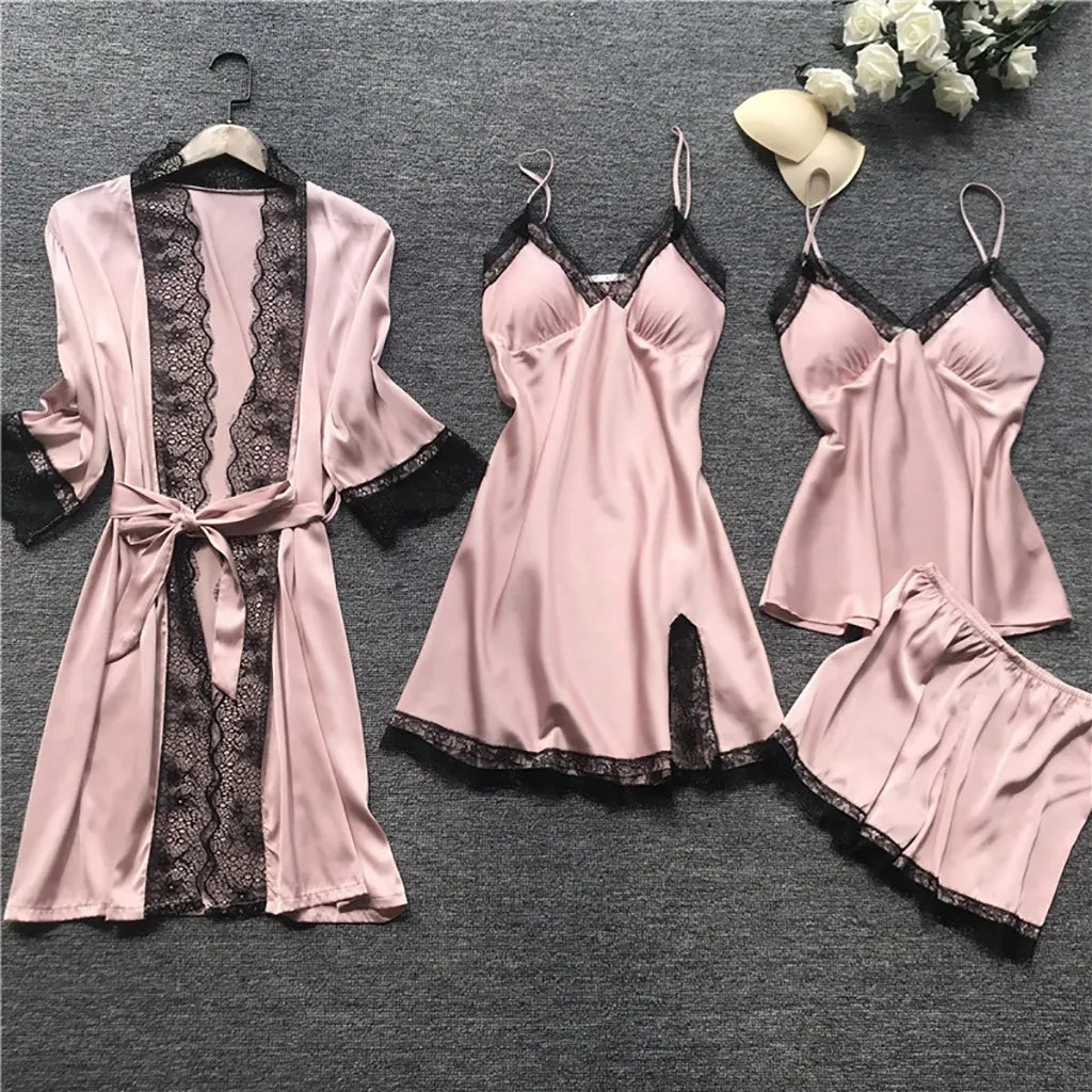 Ensemble Pyjama en Dentelle Col en V Sexy