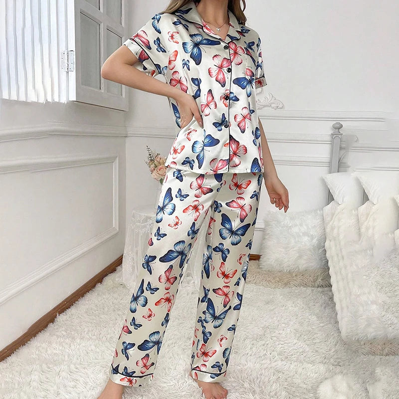 Ensemble Pyjama en Satin Manches Longues Automne/hiver